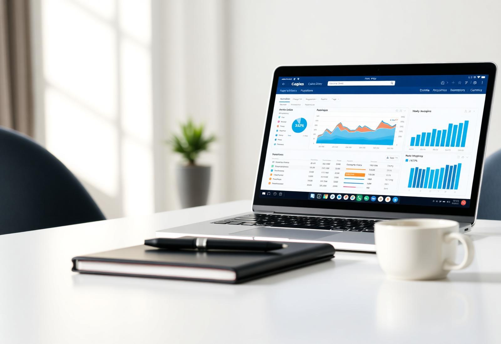 Lorvax Studio analytics dashboard on a laptop